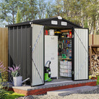 Aoxun Outdoor Storage Shed, 3' x 5' Galvanized Metal Shed with Air Vent and Sliding Door, Tool Storage, Bike Shed, Garden Tool Storage Shed, for Patio, Lawn